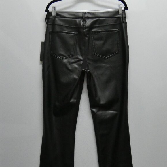 NWT NYDJ Sculpt-Her Black Faux Leather Marilyn Straight Pants Size 8 - Picture 5 of 6